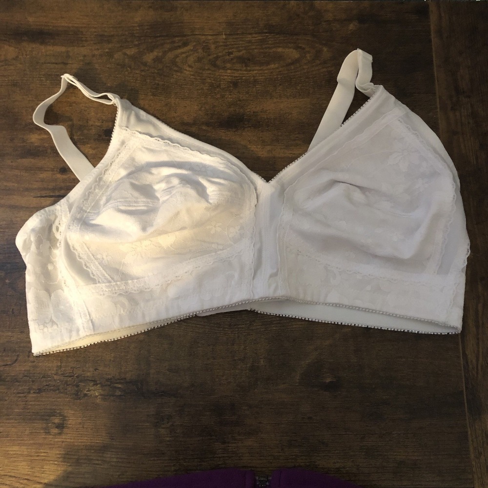 Blair Womens Bra White Size 46C Lace‎ Full Coverage  Wirefree Minimal Basic